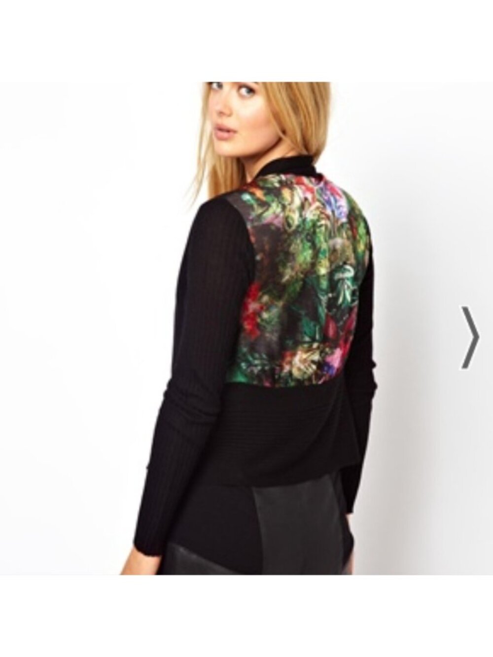 Ted Baker Cardigan with Woven Floral Printed Back Panel